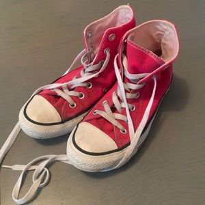 Pink high top converse